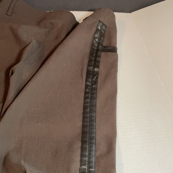 Buffalo Brown tuxedo Style Pants w vegan leather - Picture 9 of 11